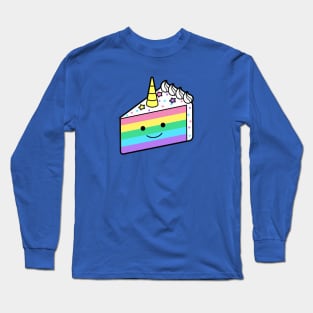 Cute Rainbow Unicorn Cake Doodle Long Sleeve T-Shirt